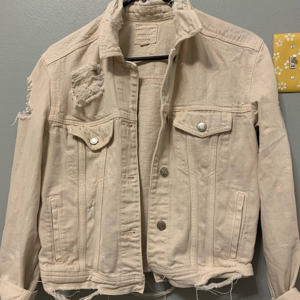 pink jean jacket